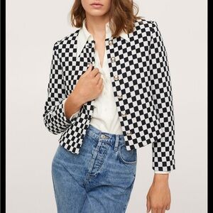 Mango Checked Texture Jacket